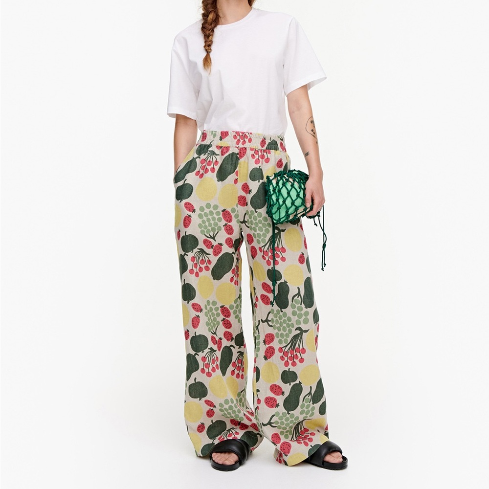 Marimekko Kukkinut Linen Trousers Sz:XS